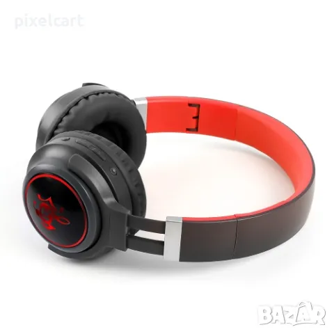 Слушалки GJBY Bluetooth Headphones HZ-BT633, черно и червено, снимка 3 - Слушалки и портативни колонки - 48002174