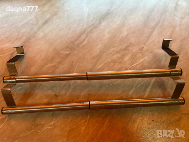 Закачалка За Кърпи Double, Двойна Разтегателна Релса за Врата, снимка 5 - Аксесоари за кухня - 51665392