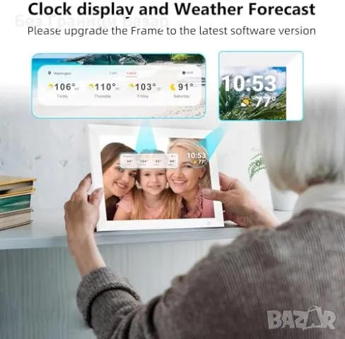 Нова WiFi дигитална фоторамка 10.1” HD IPS, 32GB, Frameo тъчскрийн, спомени, снимка 8 - Друга електроника - 49511469