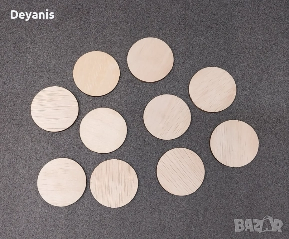 Крафт материали, дървени кръгчета подходящи за бижу- обеци, гривна, колан, за рисуване