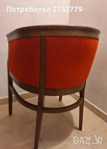 кресло , фотьойл. дъб, червена кадифена италианска дамаска. , снимка 5 - Дивани и мека мебел - 53878318