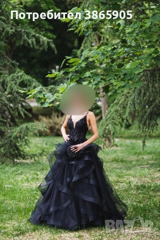 Елегантна черна бална рокля, снимка 4 - Рокли - 53074787