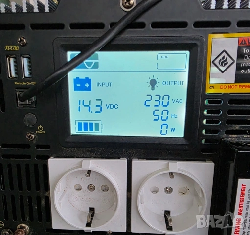 Инвертор GIANDEL 5000W 12V към 230V Чиста Синусоида с Дистанционно, снимка 9 - Друга електроника - 53377316