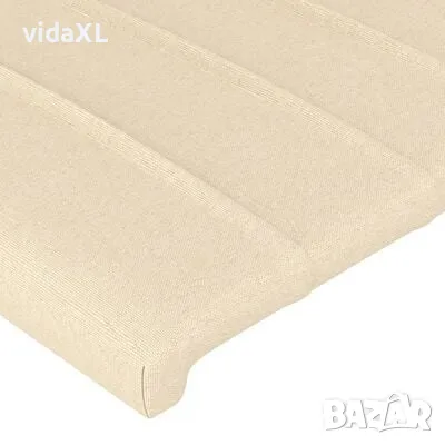 vidaXL Горни табли за легло, 2 бр, кремави, 100x5x78/88 см, плат（SKU:346289）, снимка 3 - Спални и легла - 49541970