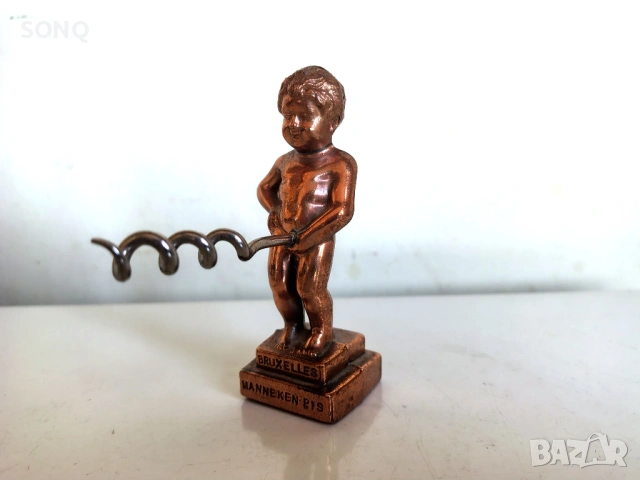 Страхотен Бронзов Тирбушон Пикаещото Момченце Брюксел, снимка 3 - Колекции - 53983413
