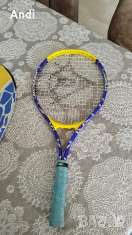Тенис ракета Dunlop с калъф - хилка за тенис на корт детска 63см, снимка 7 - Тенис - 52823031
