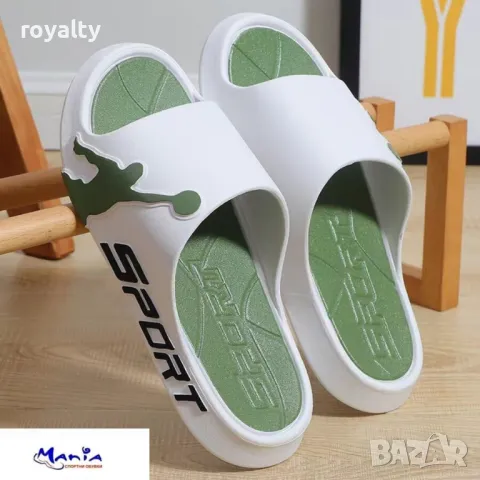 Унисекс олекотени чехли бяло и зелено 