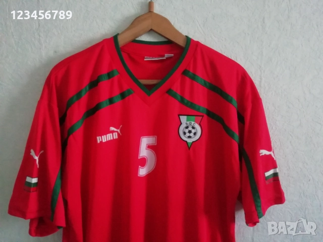 България #5 Георги Марков мачов оригинален екип 2000/2001 Puma тениска фланелка футбол Bulgaria , снимка 4 - Тениски - 52561145