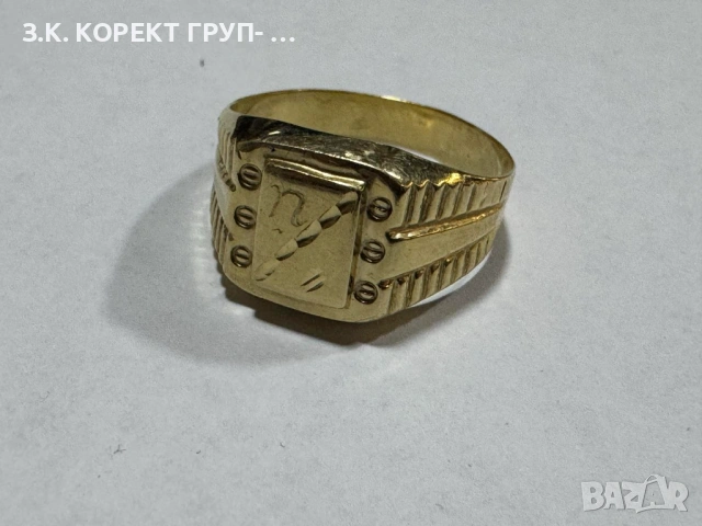 Мъжки златен пръстен 14К, снимка 3 - Пръстени - 53038075