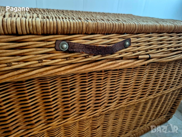 Автентичен голям плетен сандък - ретро стил, снимка 8 - Антикварни и старинни предмети - 53291998