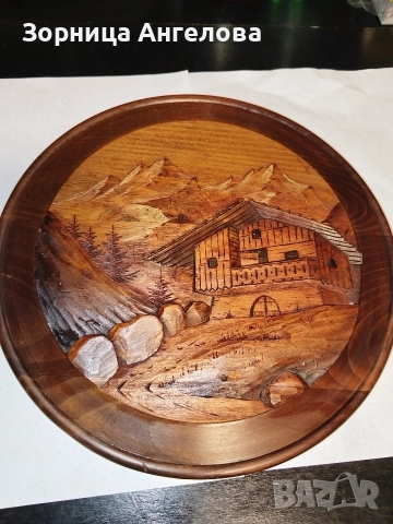 Дървено пано за Стена с релефна ръчна дърворезба.  От Белгия, винтидж изработка (70–80-те години)., снимка 3 - Антикварни и старинни предмети - 52862822