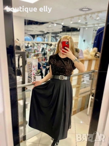 дамска рокля- черно и кафяво, снимка 2 - Рокли - 52692912