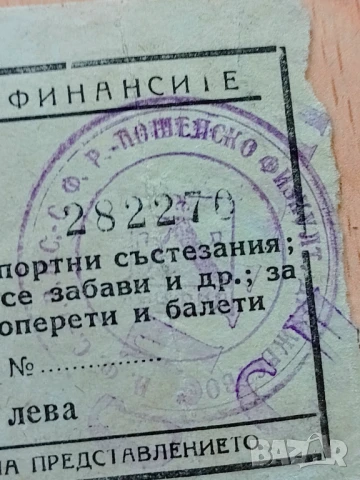 Билет ЛЕВСКИ СОФИЯ 1948 г, снимка 2 - Антикварни и старинни предмети - 50779139