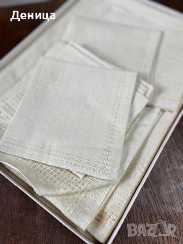 Винтидж комплект покривка от немската марка Echt Bielefelder, отбелязваща 100 години от основаването, снимка 2 - Покривки за маси - 54061222