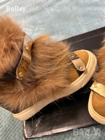 Боти естествен косъм лисица, снимка 4 - Дамски боти - 53323469