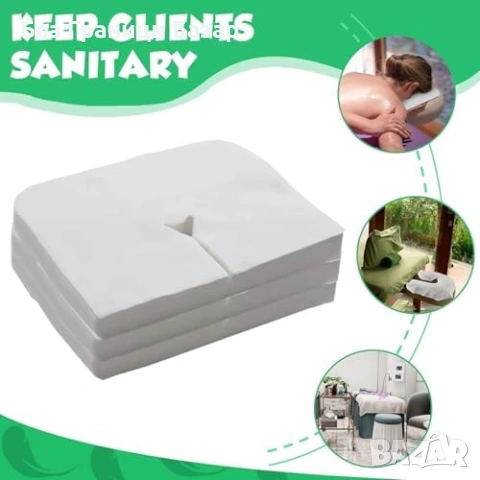 Нови 100 броя хигиенни еднократни калъфи за подглавник масажна кушетка, снимка 8 - Други - 53530302