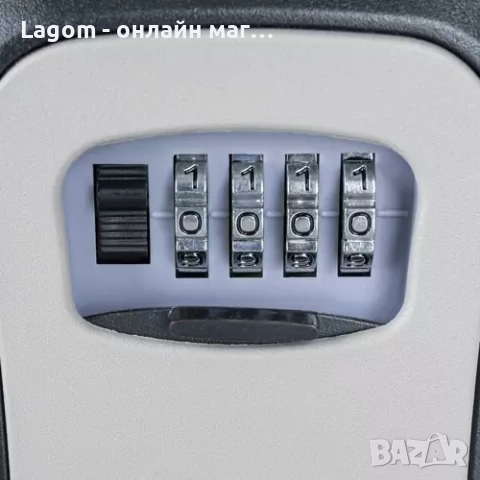 Метален сейф за ключове с код, водоустойчив, стенен монтаж, черен/сребрист, 11,5x9,5x4 см Malatec, снимка 8 - Кутии за съхранение - 52561302