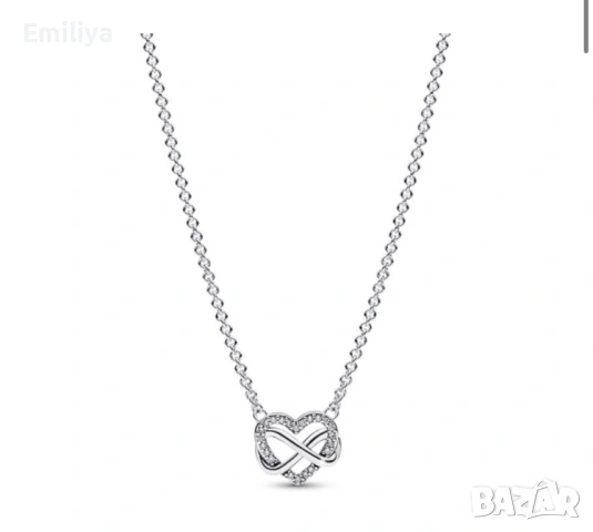 Pandora сребърно колие infinity love