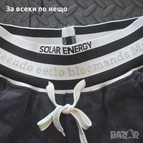 Дамски Меки Дънкови Къси Панталони С Апликация От Камъчета И Връзки Код VL-78, снимка 2 - Къси панталони и бермуди - 50424063