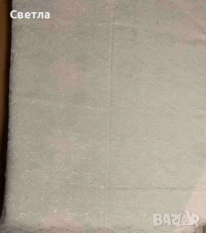 Шалте 2 бр, 1.Произход Египет-египетски памук,бяло/бледо жълто и 2.Шалте, памук и коприна, бяло, снимка 7 - Покривки за легло - 51532053