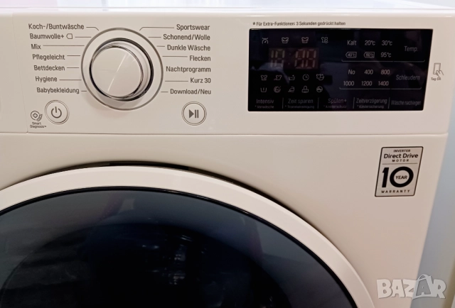 Инверторна пералня  LG  Direct Drive - 9 кг, снимка 4 - Перални - 52468796