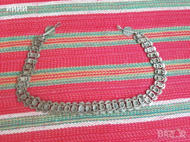 Сребърен кордон ланец накит, снимка 2 - Антикварни и старинни предмети - 53779608