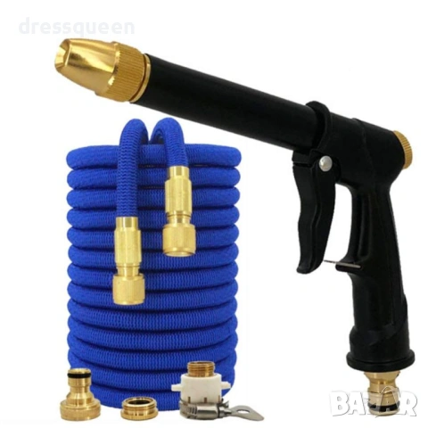 4516 Гъвкав градински маркуч с пистолет за миене – до 22.5 м, снимка 7 - Напояване - 53877914