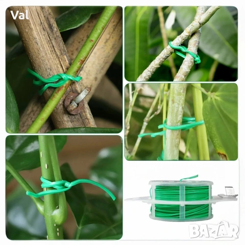 Градинска тел с вградена резачка 20м – Мека връзка за растения и декорация, Ø 1.8мм, снимка 2 - Огради и мрежи - 53821361