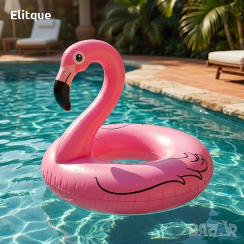 Надуваем пояс Фламинго 90 см – стабилен и стилен аксесоар за плаж и басейн, издръжлив PVC дизайн