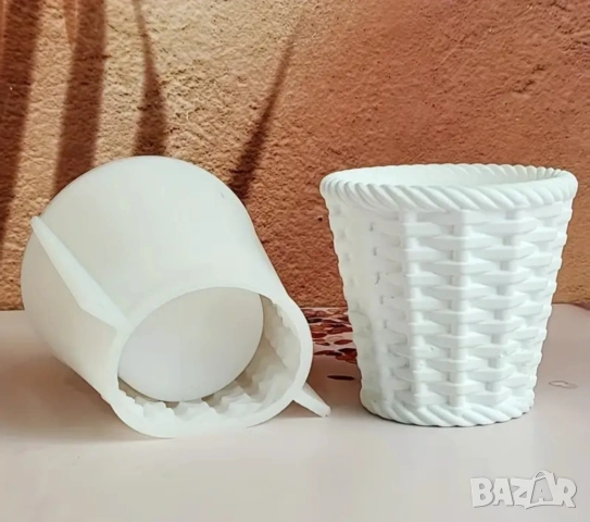 Молд кашпа плетена кошница , снимка 5 - Форми - 53162740