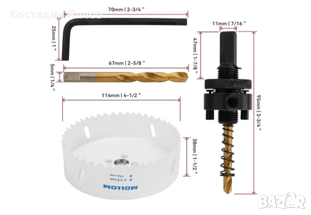 Боркорона Mollom 4 1/2 inch 114 mm, снимка 11 - Диамантени и режещи инструменти - 54166092