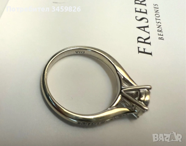 Златен пръстен с диаманти, снимка 6 - Пръстени - 54196468