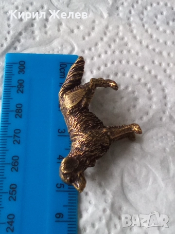 Бронзова фигурка на куче малка  24647, снимка 5 - Антикварни и старинни предмети - 52589449