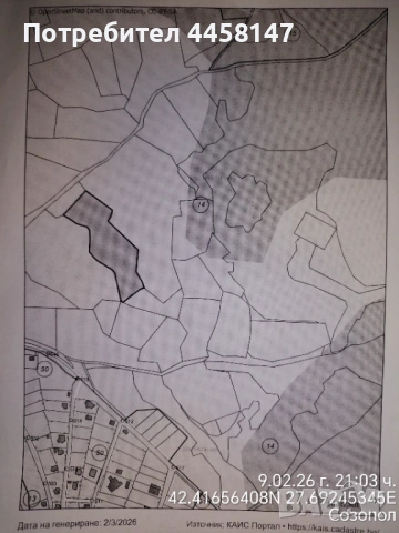 Созпол парцел нива - Соленки 67800.14.44, снимка 2 - Земеделска земя - 53420961