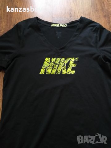 Nike Pro Short Sleeve V-Neck - страхотна дамска тениска КАТО НОВА ХЛ, снимка 2 - Тениски - 46276416