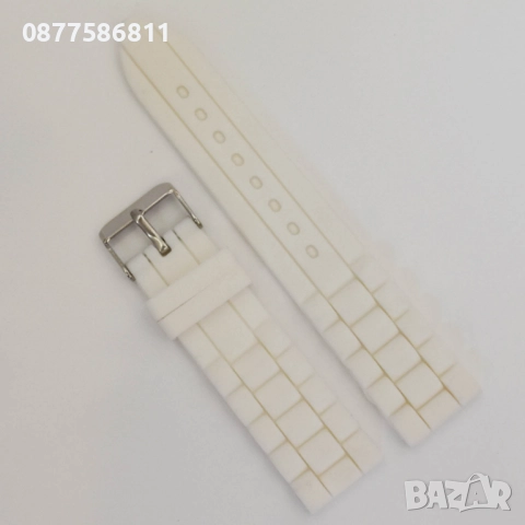 НОВА БЯЛА СИЛИКОНОВА ГУМЕНА КАИШКА ЗА ЧАСОВНИК.БЕЛИ СИЛИКОНОВИ ГУМЕНИ КАИШКИ ЗА ЧАСОВНИЦИ.