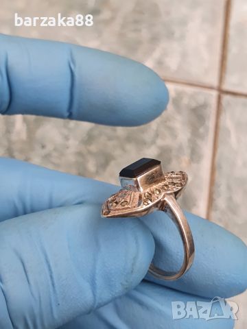 Сребърен пръстен с Марказити, снимка 3 - Пръстени - 45959724