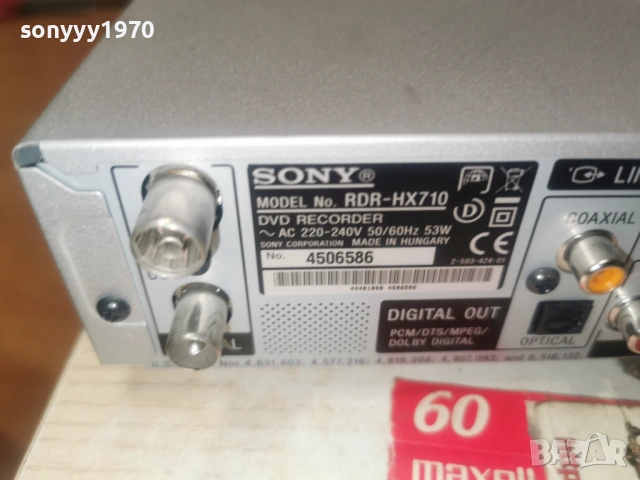 SONY HDD/DVD RECORDER-SWISS 2602261238SP66VD, снимка 14 - Плейъри, домашно кино, прожектори - 53631032