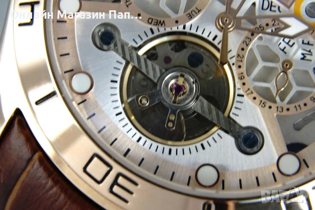 CASENO 58284 автоматичен турбийон часовник, пълен календар, снимка 3 - Мъжки - 53747830