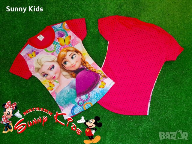 Тениска с Елза и Ана, снимка 1 - Детски тениски и потници - 45416639