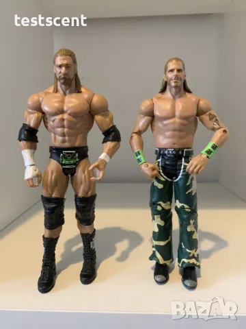 Екшън фигура WWE Shawn Michaels HBK DX Army Mattel Basic WWF Шон Майкълс, снимка 13 - Колекции - 48433437