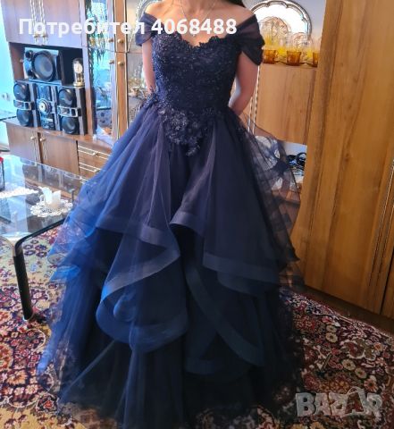 Тъмно синя бална рокля, снимка 1 - Рокли - 45314490