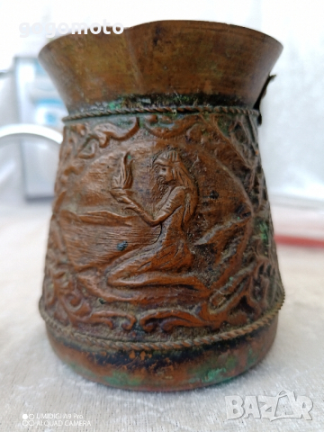 Старо медно джезве, Армения, арменско, снимка 2 - Антикварни и старинни предмети - 44941358