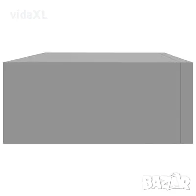 vidaXL Стенен рафт с чекмедже, сив, 40x23,5x10 см, МДФ（SKU:330245）, снимка 4 - Други - 48674433