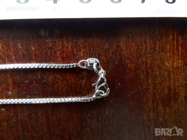 Посребрен дамски комплект - ланец, гривна, обеци - "Кубче с кристал", снимка 5 - Колиета, медальони, синджири - 53623575