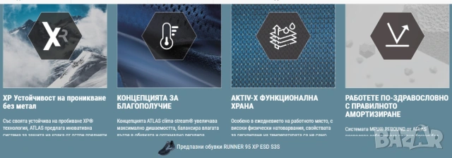 Atlas Runner 95 номер38 - работни предпазни обувки стоманено бомбе , снимка 3 - Други - 53804008