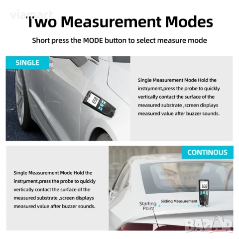 Дебеломер за боя Mileseey MC998 за метал, алуминий и авто боя, с аларма при отклонение, снимка 3 - Аксесоари и консумативи - 50635517