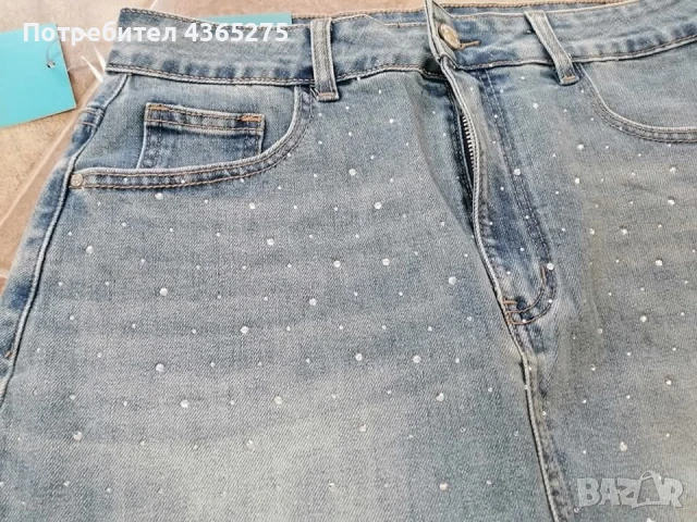 нов уникален модел дамска къса пола тип пола-панталон с камъчета, снимка 4 - Поли - 50694874