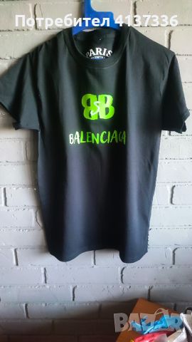 Черна тениска Balenciaga , маркови тениски елегантни , снимка 6 - Тениски - 46385594