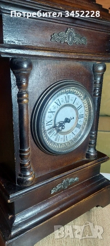 часовник настолен кварцов дърво за ценители , снимка 3 - Антикварни и старинни предмети - 53396516